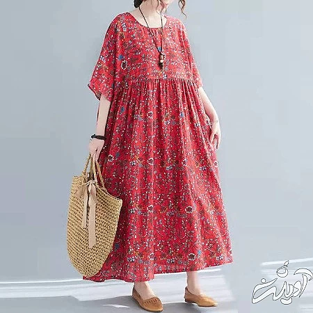 انواع پیراهن های نخی, جدیدترین مدل پیراهن نخی, مدل پیراهن نخی گلدار بلند زنانه